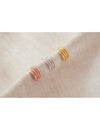 Pendientes conch ear cuff de 4 bandas de bolitas y plata lisa