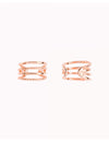Pendientes conch ear cuff de 4 bandas de bolitas y plata lisa