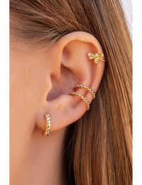 Pendientes conch ear cuff de una banda trenzados