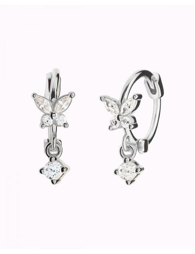 Schmetterlings-Huggie-Creolen mit Zirkonia