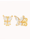 Marquise & Round CZ Butterfly Shaped Stud Earrings