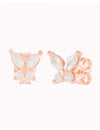 Marquise & Round CZ Butterfly Shaped Stud Earrings