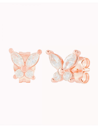 Boucles d'oreilles papillon avec zircons taille marquise et ronde