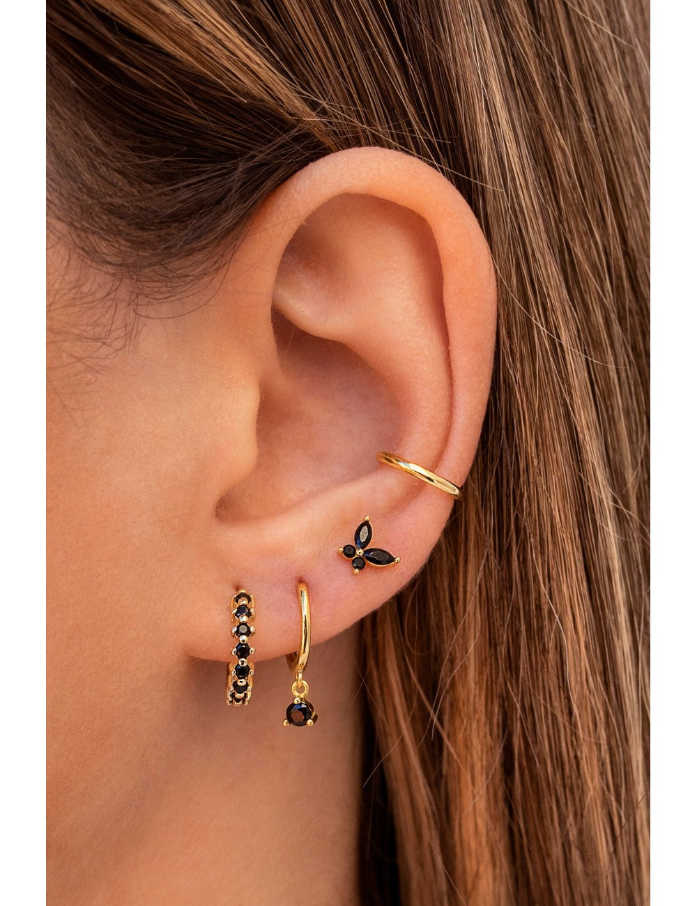 Marquise & Round CZ Butterfly Shaped Stud Earrings