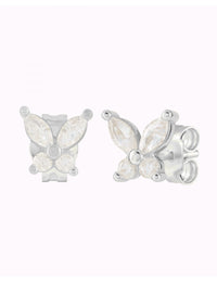 Marquise & Round CZ Butterfly Shaped Stud Earrings