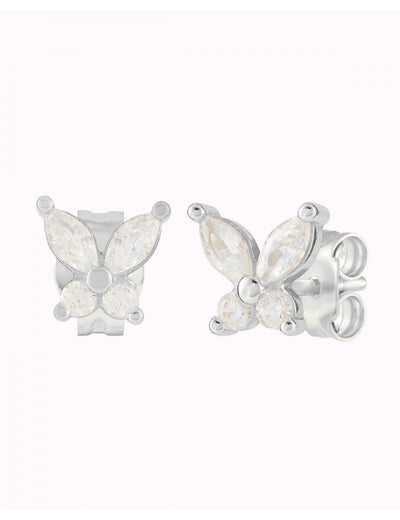 Boucles d'oreilles papillon avec zircons taille marquise et ronde