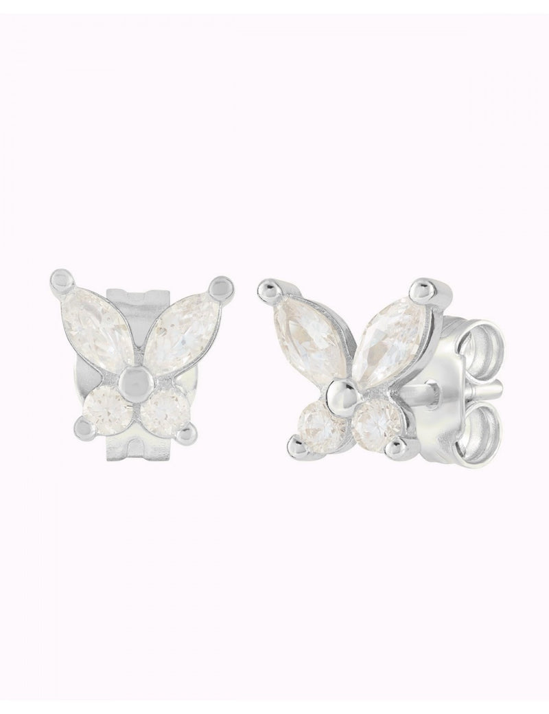 Marquise & Round CZ Butterfly Shaped Stud Earrings