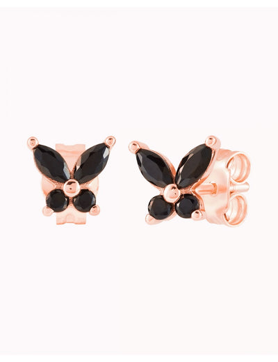 Boucles d'oreilles papillon avec zircons taille marquise et ronde