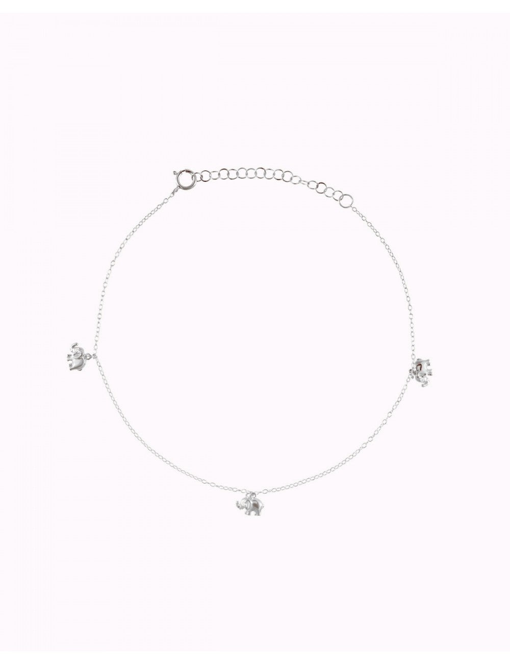 Chain Anklet Bracelet with Lucky Elephant Pendants