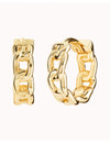 Chain Shaped Huggie Hoop Earrings - Two sizes available