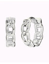 Chain Shaped Huggie Hoop Earrings - Two sizes available