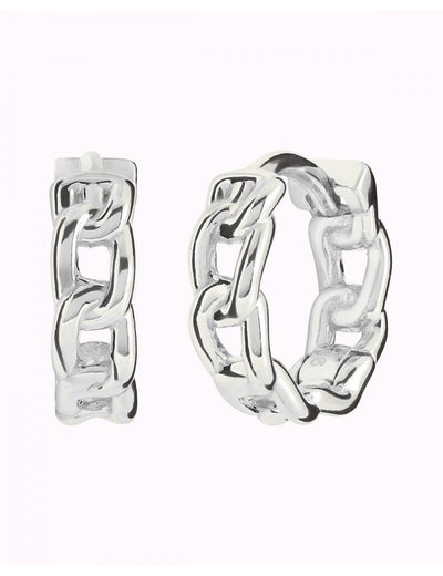 Pendientes de aro huggie en forma de cadena - Dos tamaños disponibles