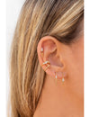 Pendientes stud de cadena con circonita baguette