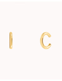 Chunky Single Band Smooth Silver Conch Ear Cuff Earrings