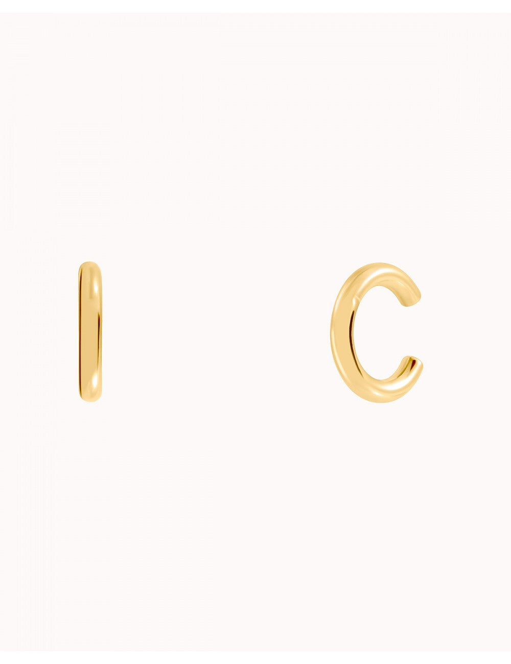 Chunky Single Band Smooth Silver Conch Ear Cuff Earrings