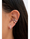 Chunky Single Band Smooth Silver Conch Ear Cuff Earrings
