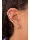 Chunky Single Band Smooth Silver Conch Ear Cuff Earrings