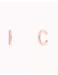 Chunky Single Band Smooth Silver Conch Ear Cuff Earrings