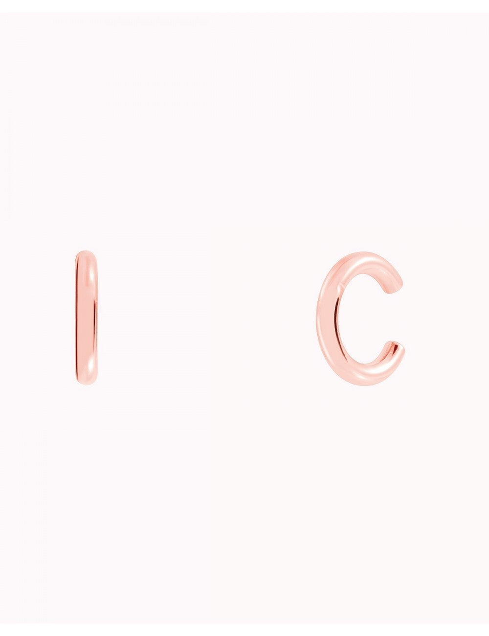 Chunky Single Band Smooth Silver Conch Ear Cuff Earrings