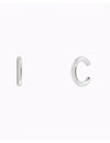 Chunky Single Band Smooth Silver Conch Ear Cuff Earrings