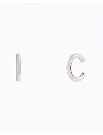 Klobige Conch-Ohrmanschetten-Ohrringe aus einem schlichten Silberband