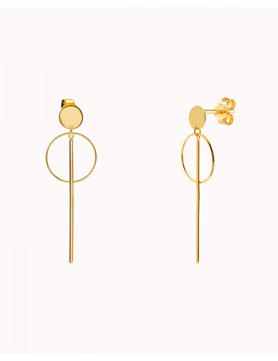 Lange Ohrstecker mit Kreis und Balken