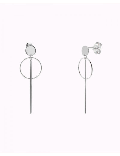 Lange Ohrstecker mit Kreis und Balken