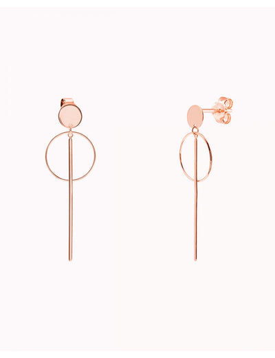 Lange Ohrstecker mit Kreis und Balken