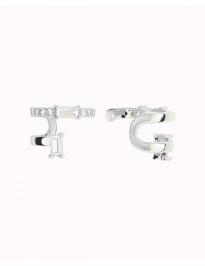 Pendientes ear cuff conch con circonitas en baguette y pavé