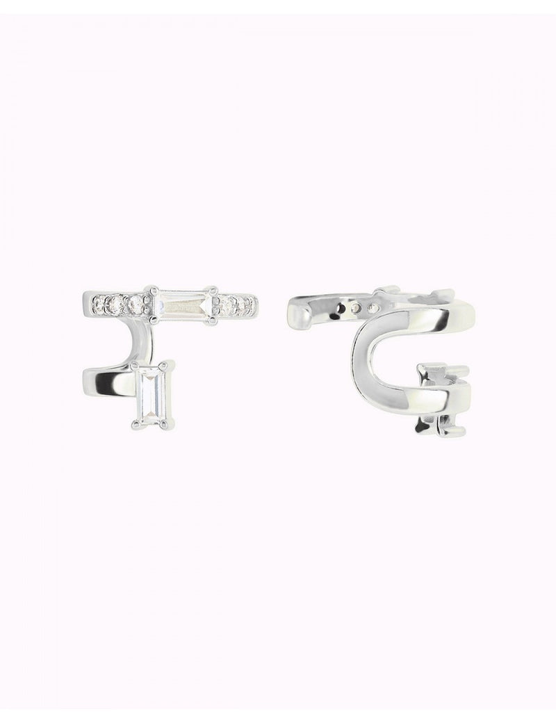 Baguette & Pave CZ Conch Ear Cuff Earrings
