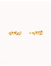 Dainty Baguette & Round CZ Conch Ear Cuff Earrings