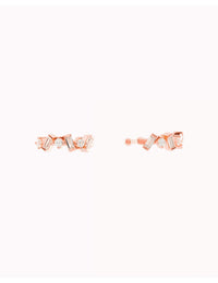 Dainty Baguette & Round CZ Conch Ear Cuff Earrings