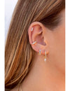 Dainty Baguette & Round CZ Conch Ear Cuff Earrings