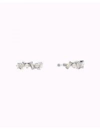 Dainty Baguette & Round CZ Conch Ear Cuff Earrings