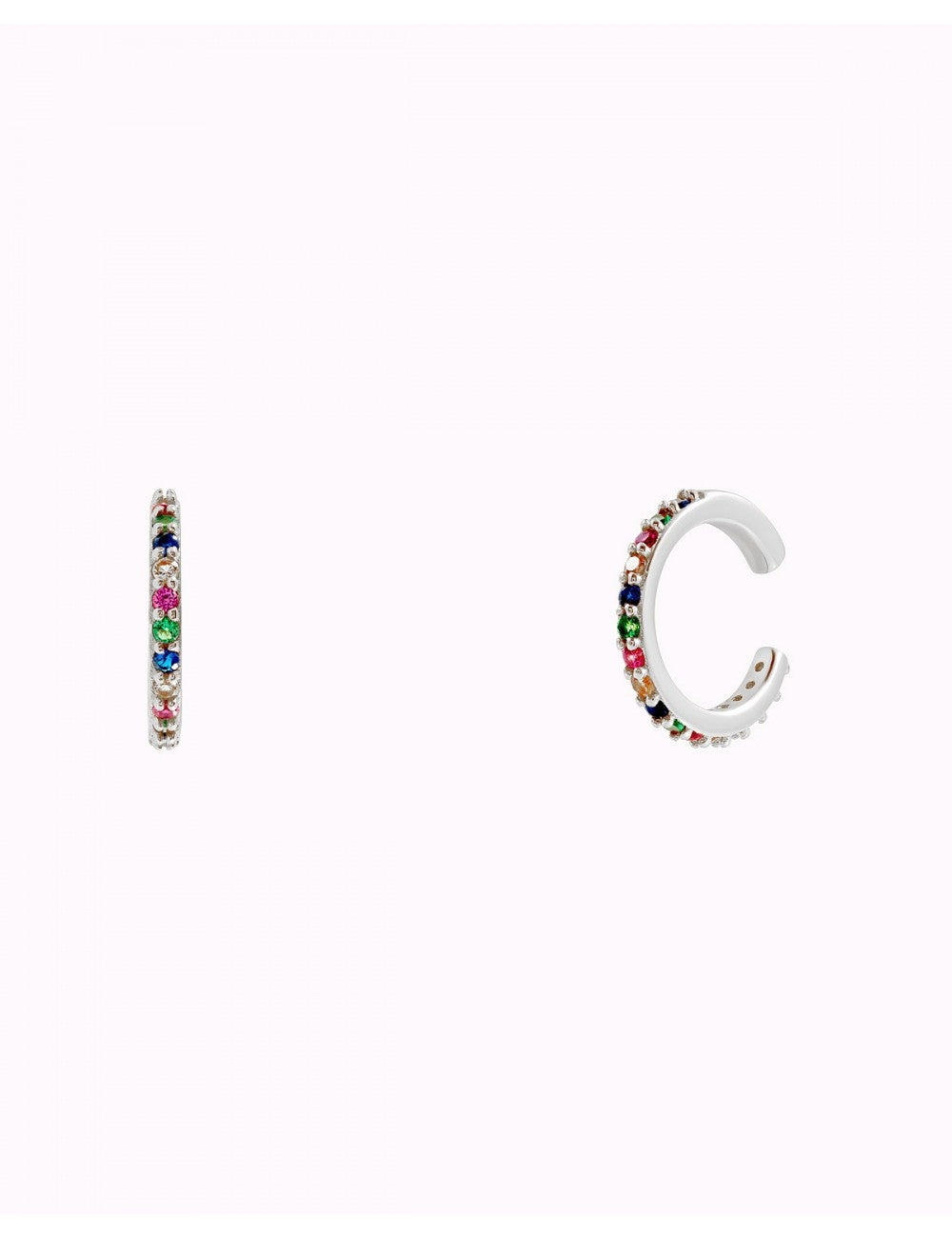 Rainbow Cz Conch Ear Cuff Earrings