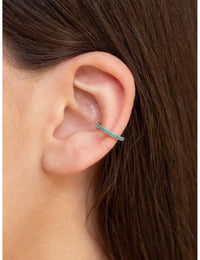 Pendientes conch ear cuff con circonitas de color turquesa