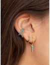 Pendientes conch ear cuff con circonitas de color turquesa