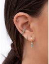 Pendientes conch ear cuff con circonitas de color turquesa