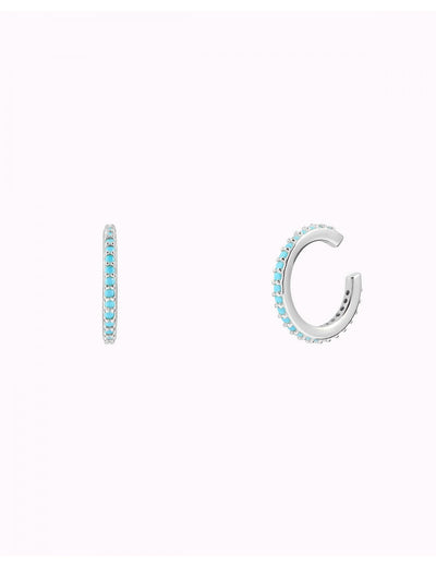 Turquoise CZ Conch Ear Cuff Earrings 