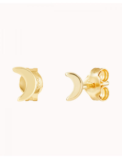 Pendientes stud en forma de luna - Tamaño mediano