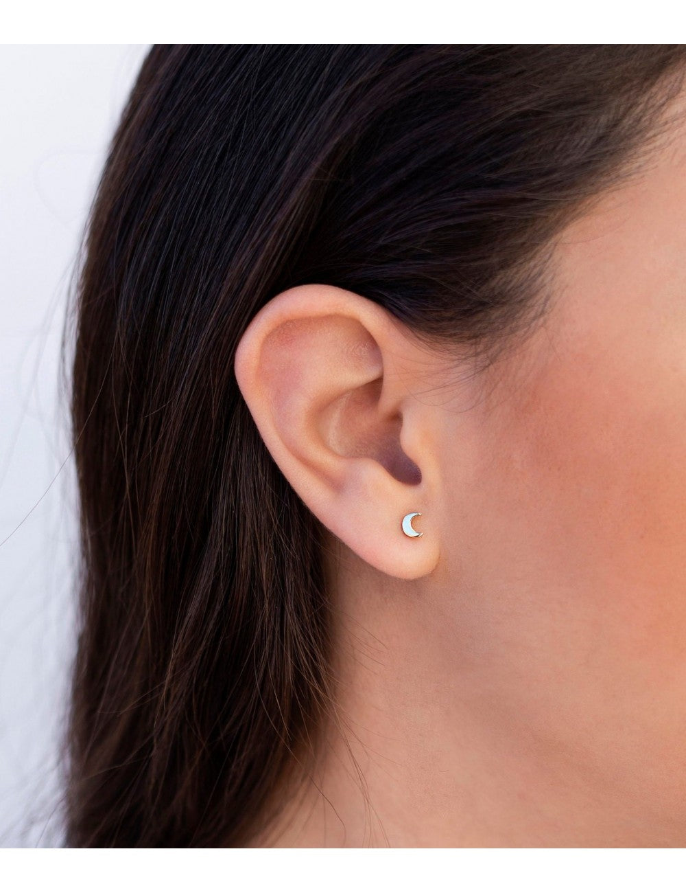Crescent Moon Stud Earrings