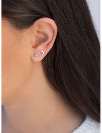 Crescent Moon Stud Earrings