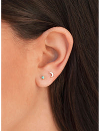 Crescent Moon Stud Earrings