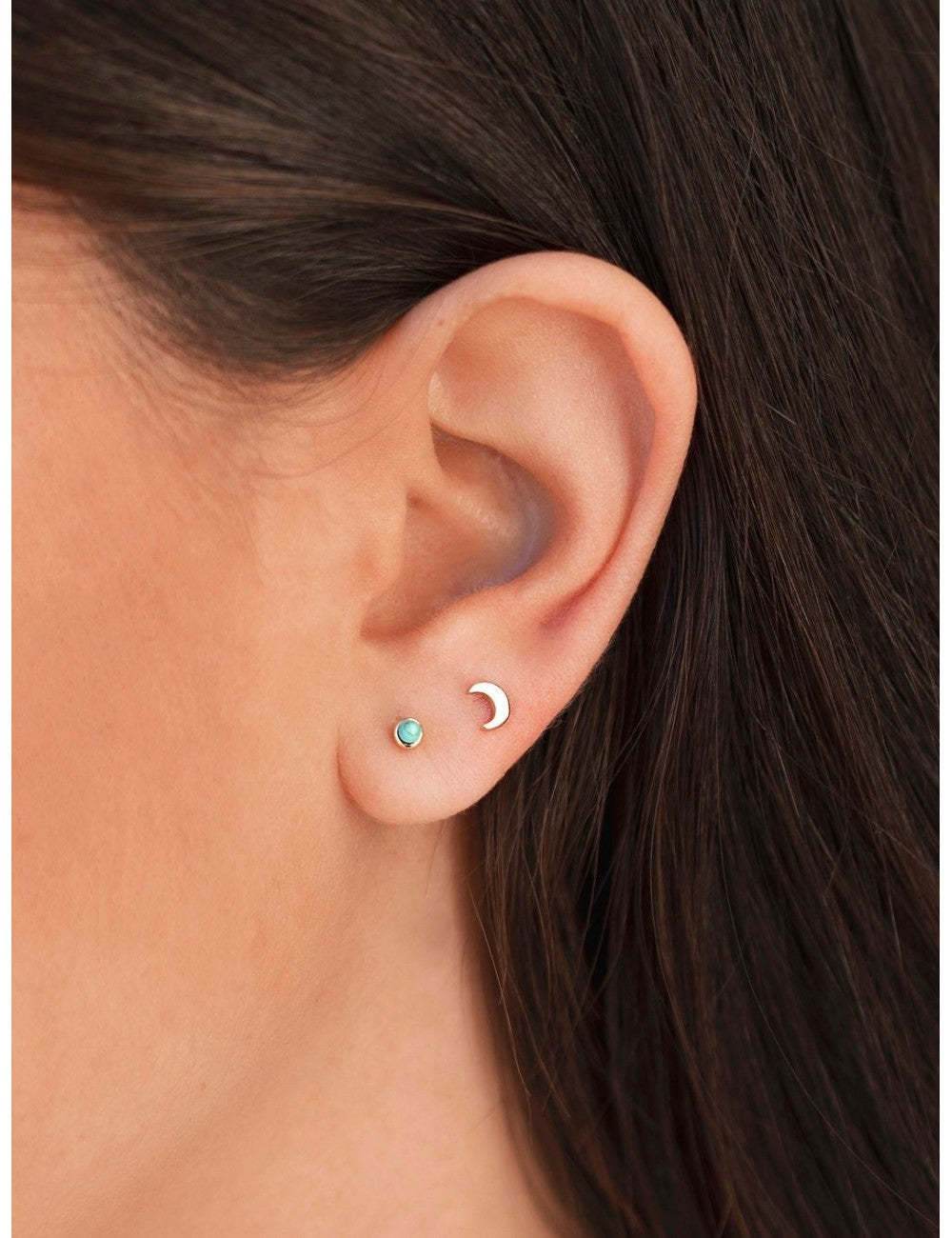 Crescent Moon Stud Earrings