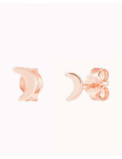 Pendientes stud en forma de luna - Tamaño mediano