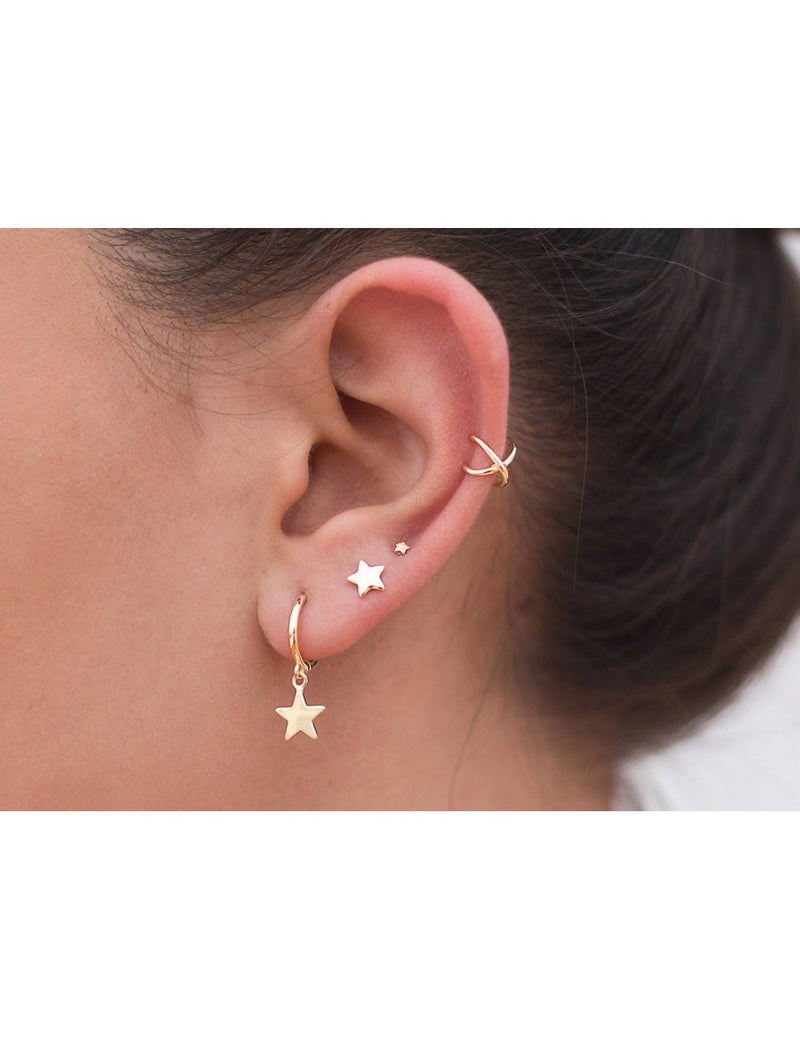 Criss Cross Cartilage Ear Cuff Earrings 