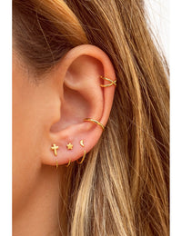 Criss Cross Cartilage Ear Cuff Earrings 