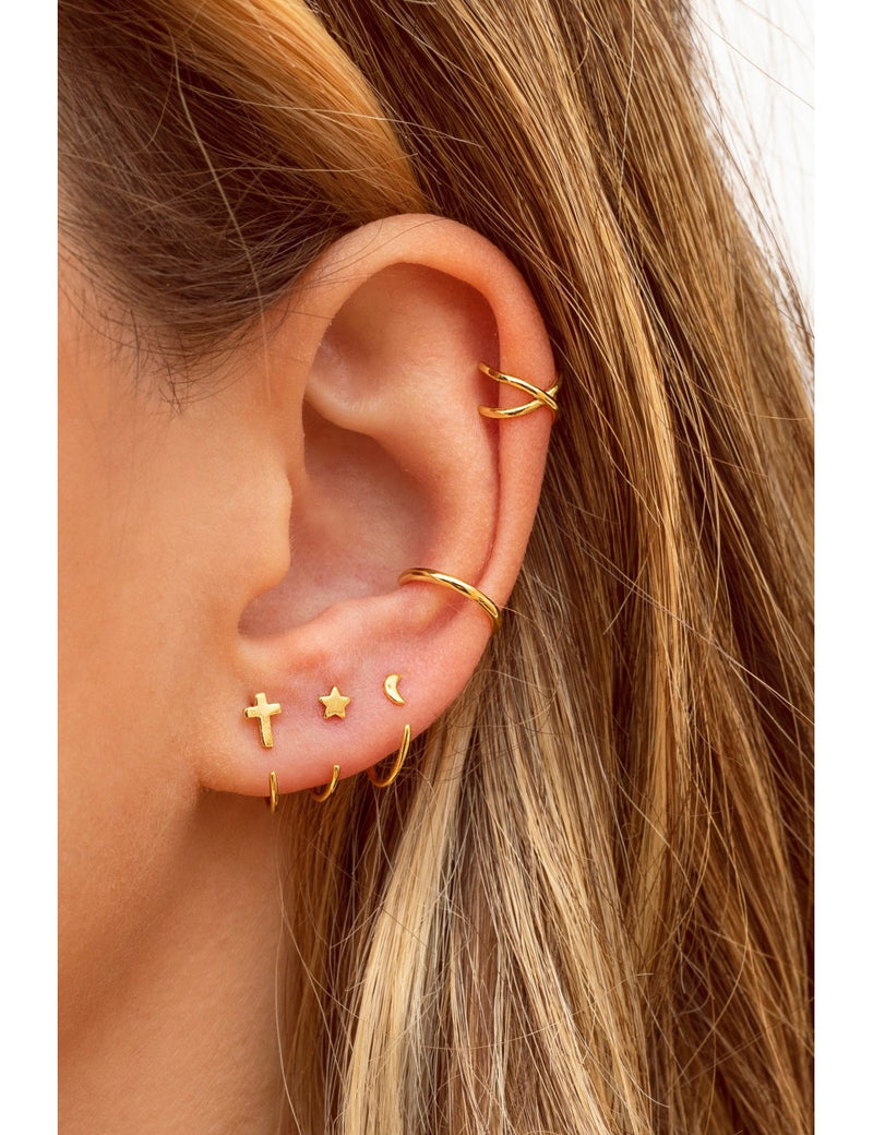 Criss Cross Cartilage Ear Cuff Earrings 