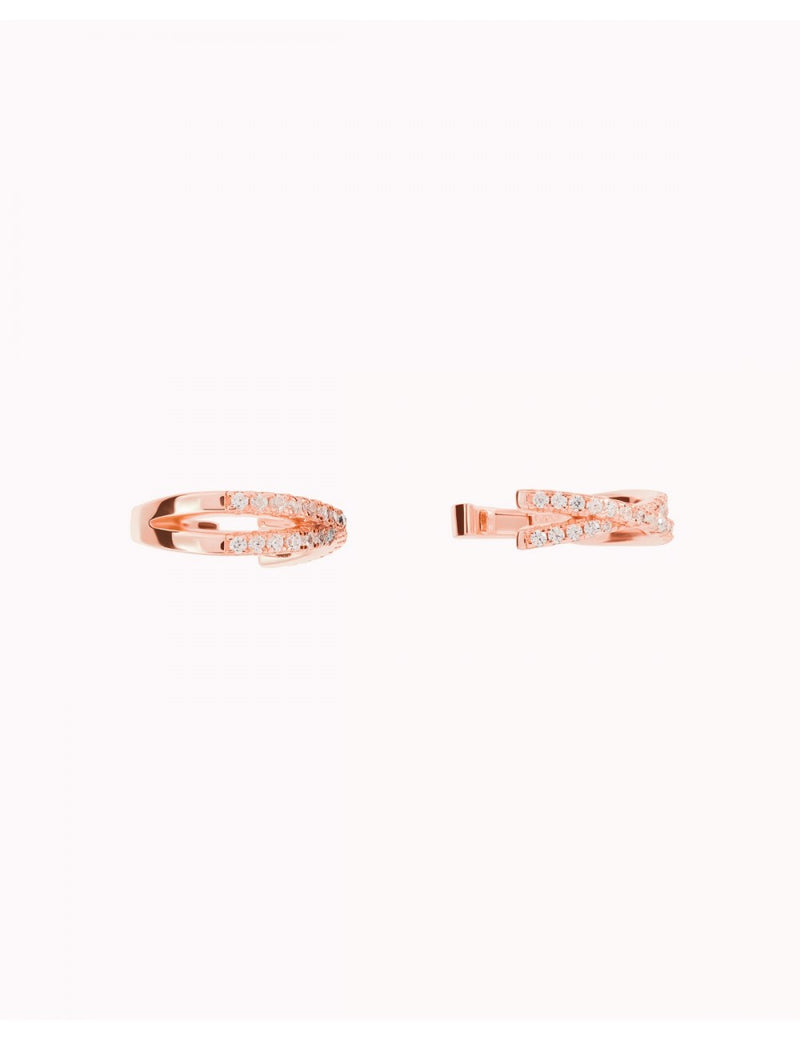 Pave CZ Criss Cross Hinged Conch Ear Cuff Earrings