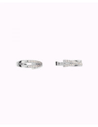 Pave CZ Criss Cross Hinged Conch Ear Cuff Earrings